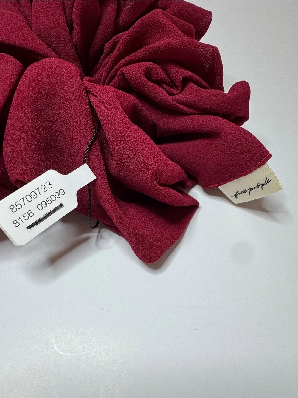NWT Free People x KAXI Co. Large Oversized Burgundy Scrunchie